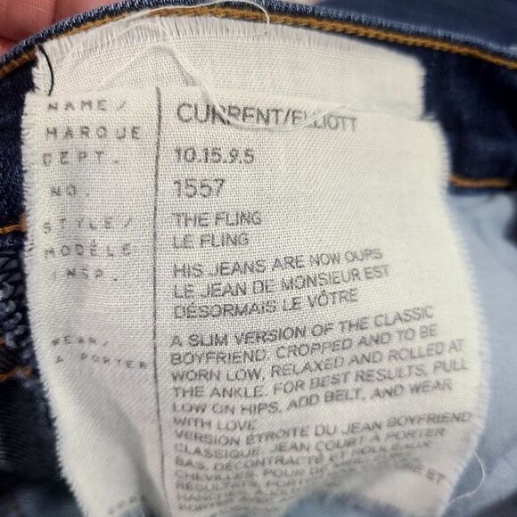 Women's Current Elliot The Fling Boyfriend Jeans Patchwork Like New Size 25 - Picture 6 of 12